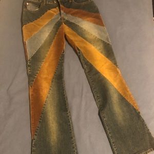 Funky denim/corduroy mix jeans